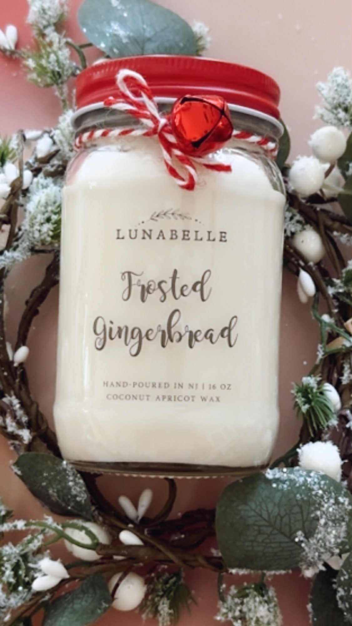 Frosted Gingerbread Christmas Candle