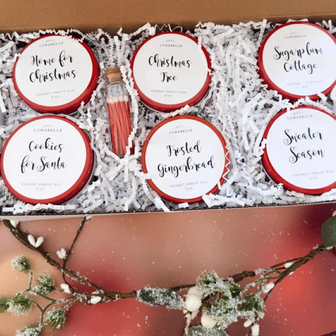 Holiday Discovery Box – 6 Candle Gift Set (4 oz Mason Jars) – Christmas Candle Gift Set