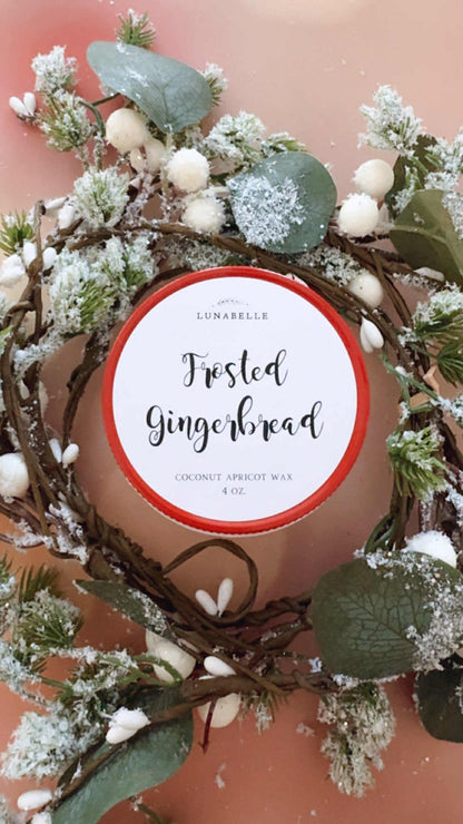 Frosted Gingerbread Christmas Candle