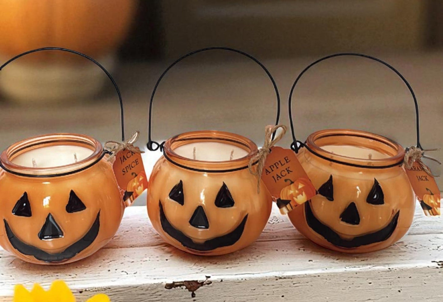 Double Wicked Jack-O-Lantern Fall Pumpkin Candle