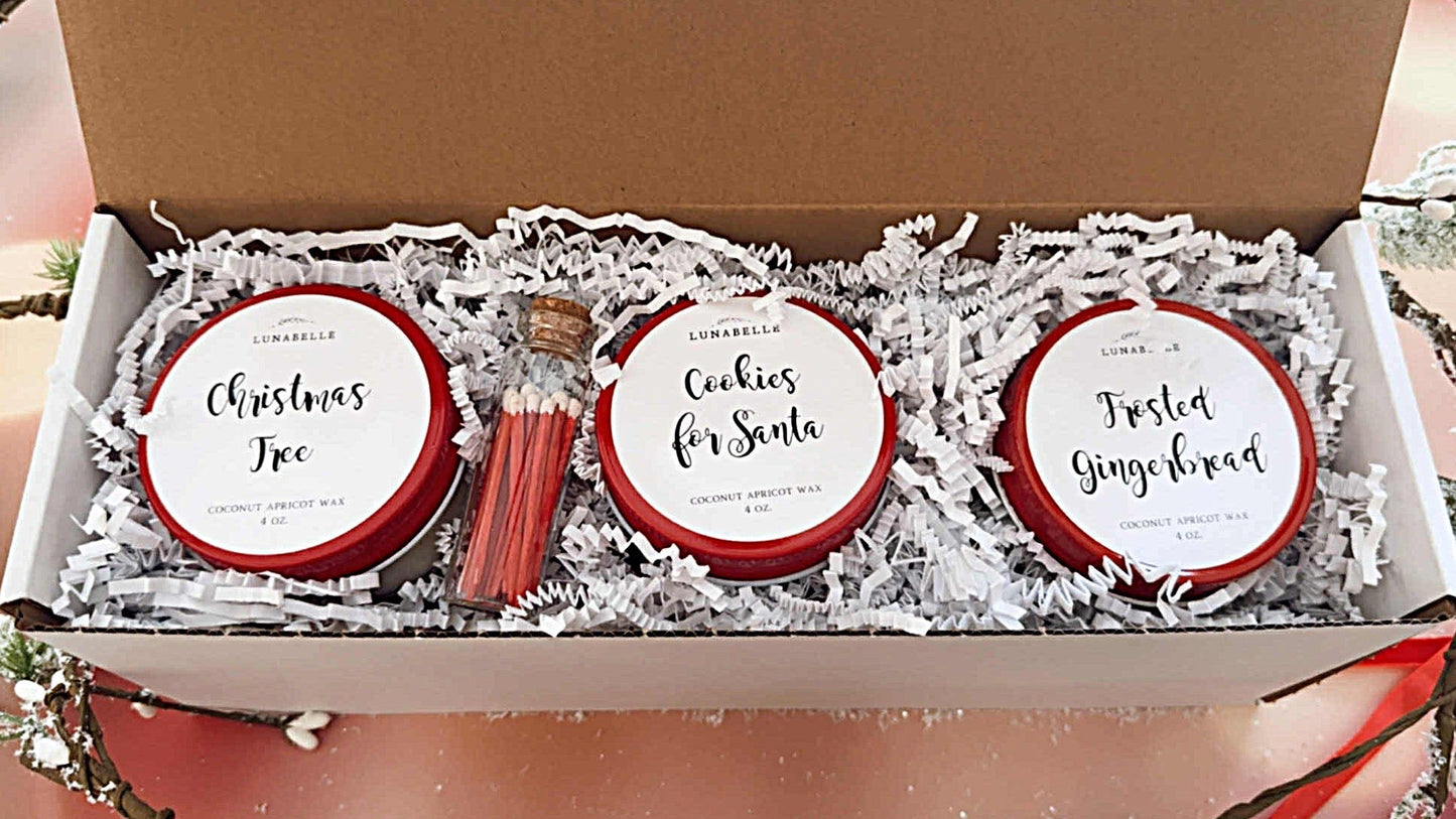 Holiday Collection – 3 Candle Gift Set for $30 (4 oz Mason Jars)