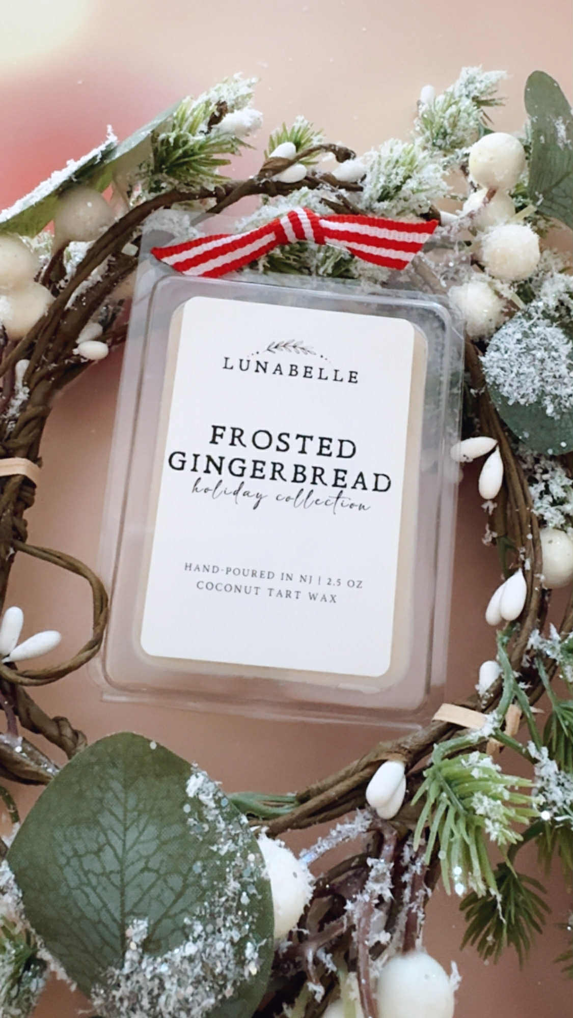 Frosted Gingerbread Christmas Candle