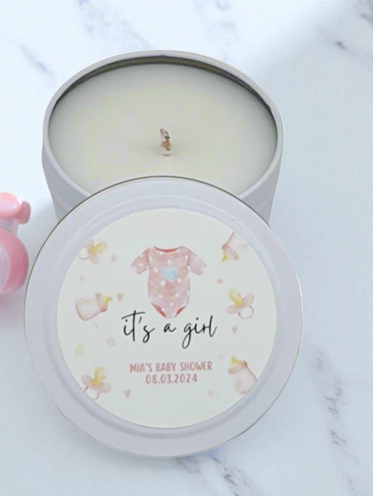 It's A Girl Pink Baby Shower Bulk Favor Candle