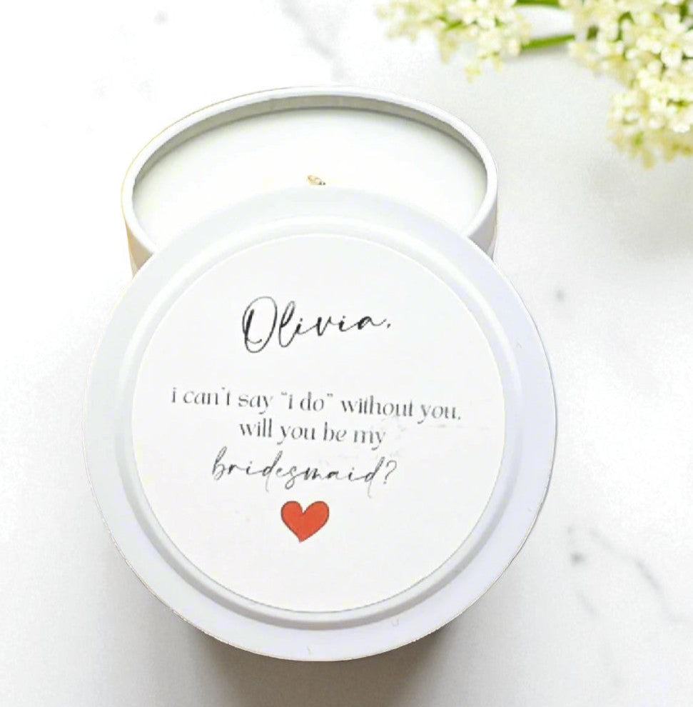 Will You Be My Bridesmaid Bridal Shower Bulk Candle Favors