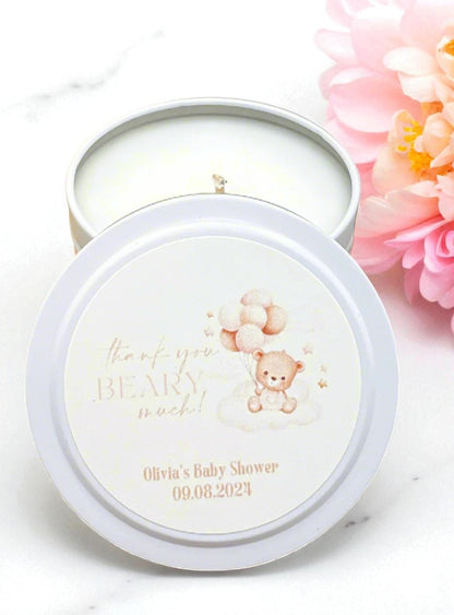 Thank you Beary Much (Pink) Baby Shower Bulk Candle Favor