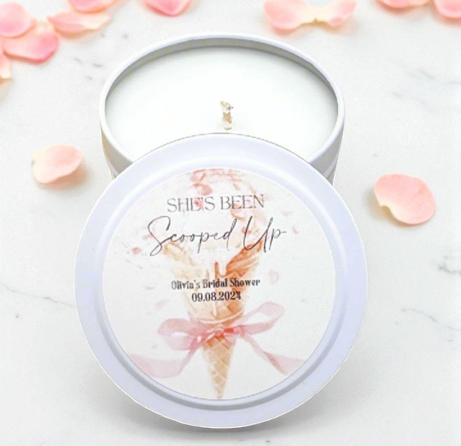 She's Been Scooped Up Bridal Shower Bulk Candle Favors