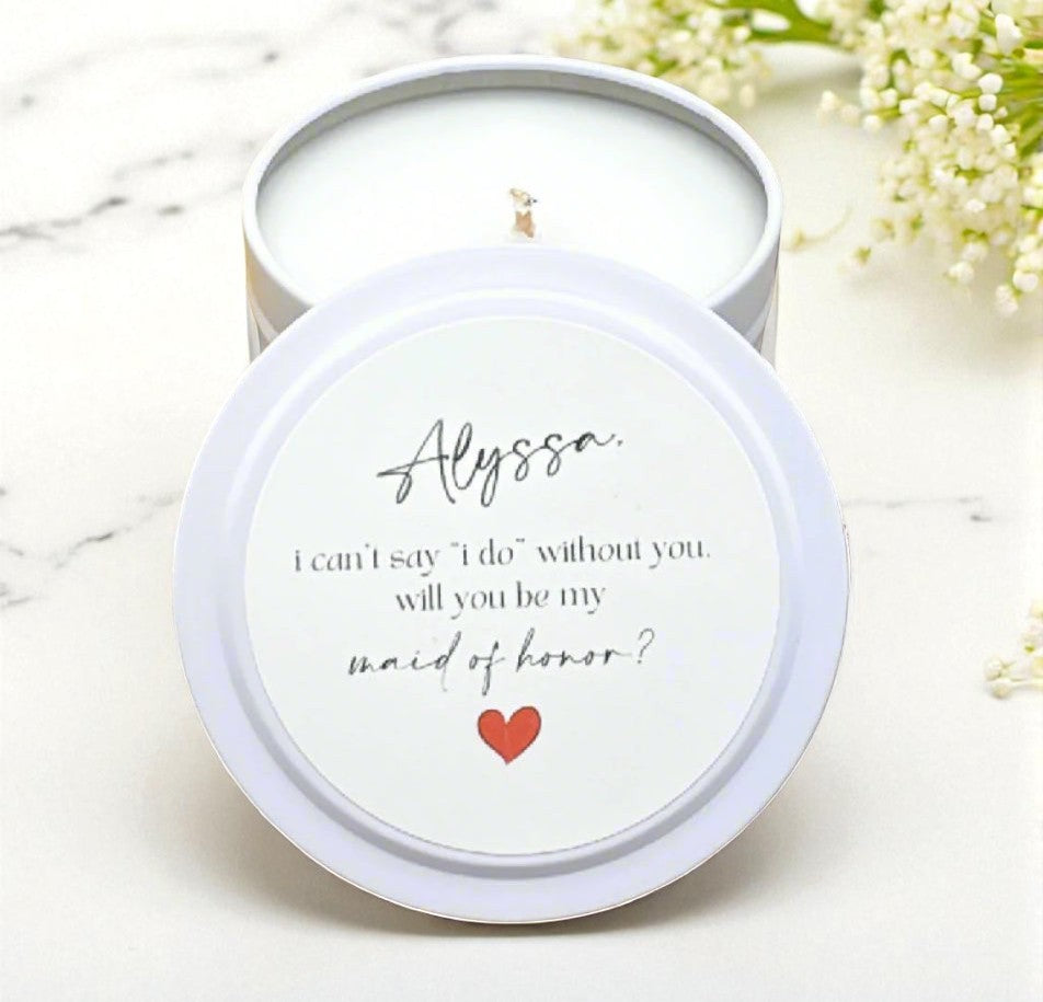 Will You Be My Maid Of Honor Bridal Shower Bulk Candle Favors