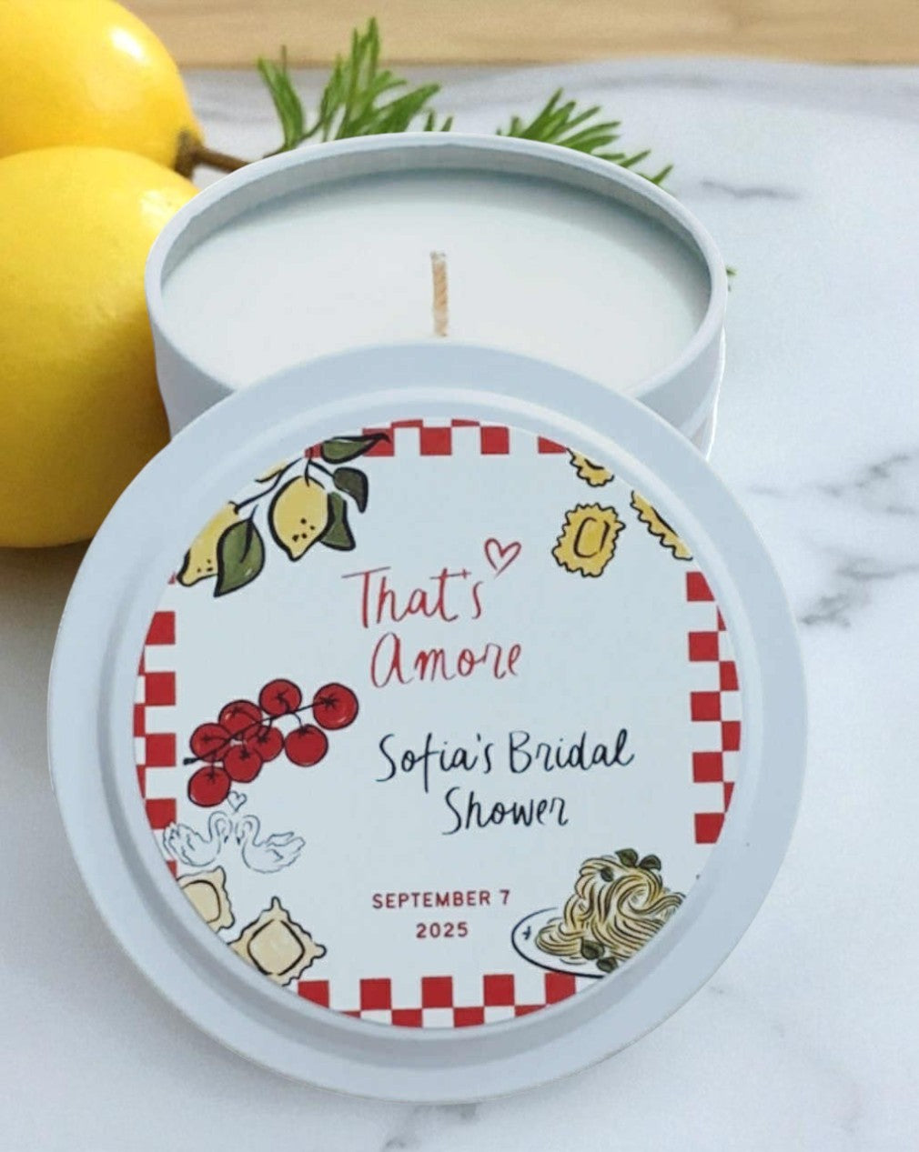 That's Amore Italian Theme Bridal Shower Bulk Candle Favor